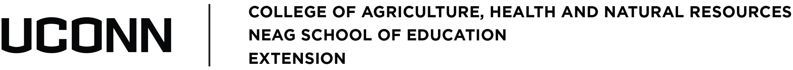 combined logo for UConn's; College of Agriculture, Health and Natural Resources; NEAG School of Education; and UConn Extension